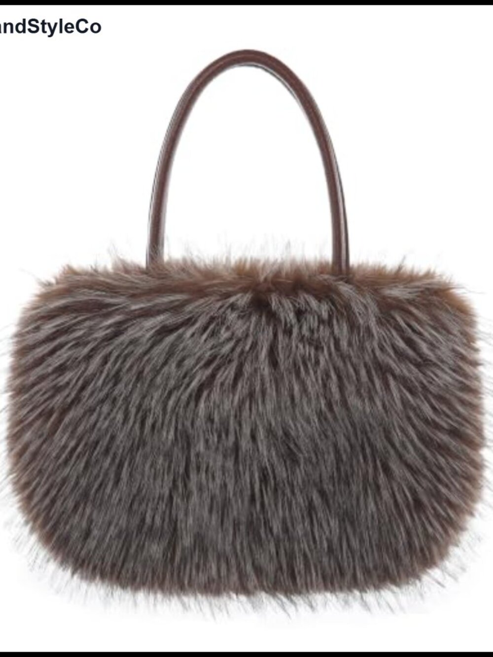 Fuzzy Tote Bag Curly Faux Leather Furry Shoulder Bag Large Plush Top Handle